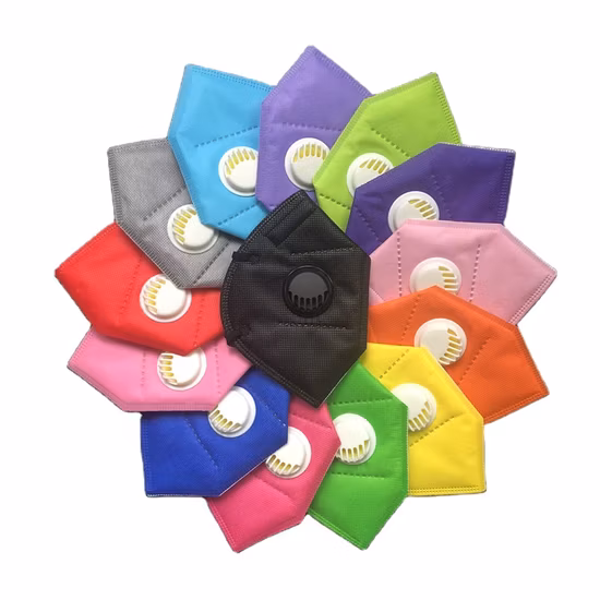 Máscaras faciales de colores KN95 Media máscara filtrante protectora con válvula azul